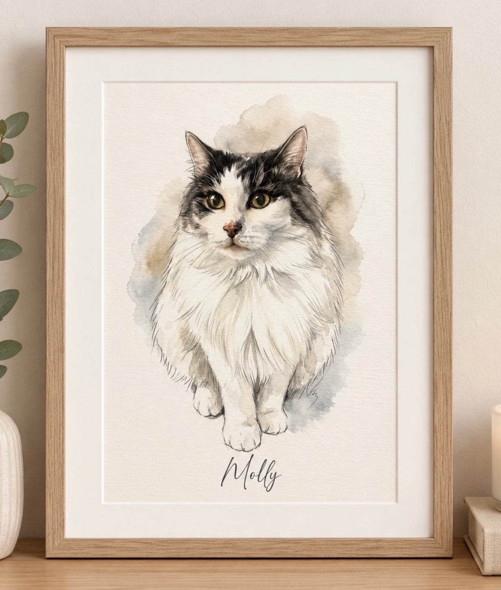 Custom Pet Portrait Print from Photo